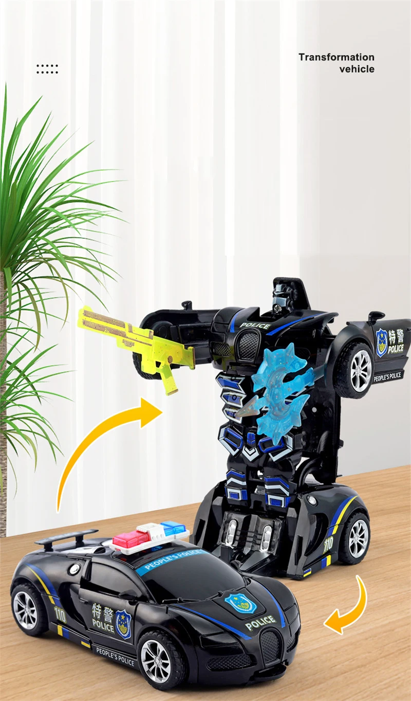 Robot transformado listo para la acción