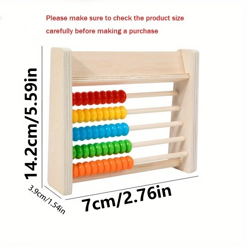 Ábaco de madera infantil con tarjetas numéricas y cuentas - imagen 3