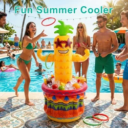Hielera inflable de piña para piscina y fiestas hawaianas veraniegas
