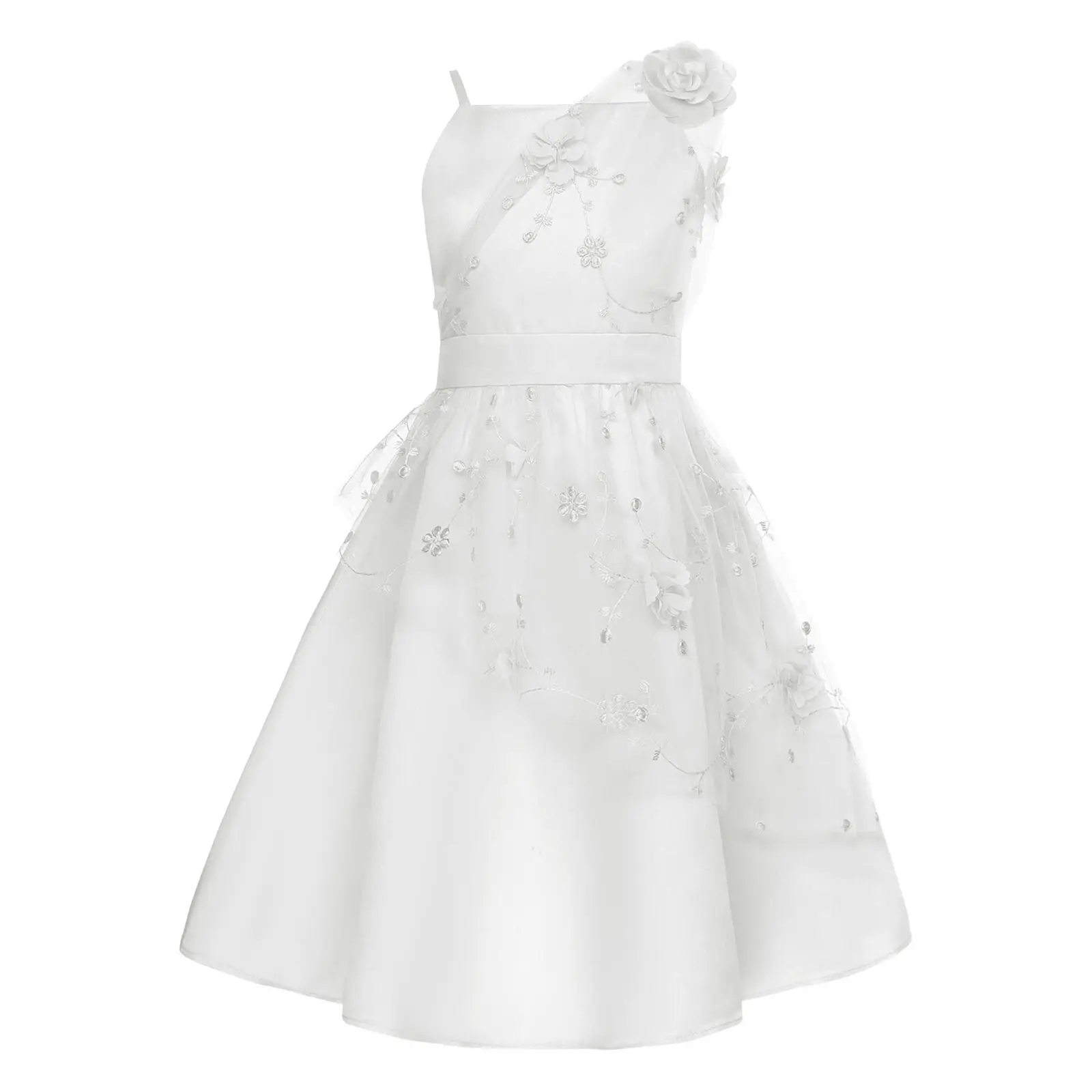Vestido de tul bordado con flores para niñas – Fiesta y ceremonias - imagen 5