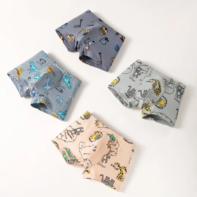 Calzoncillos boxer de algodón para niños – Patrones dinosaurio y coche - imagen 3