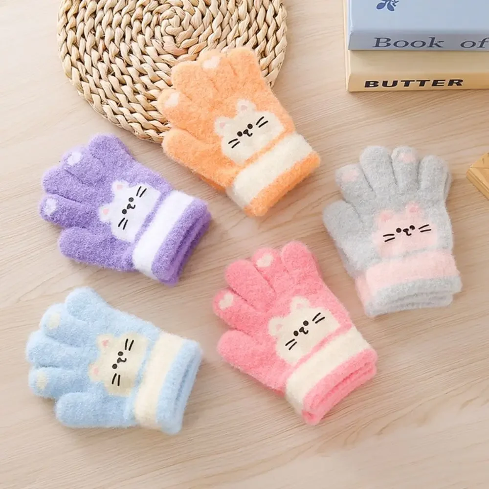 Guantes de gato para niños cálidos y gruesos contra el invierno - imagen 4