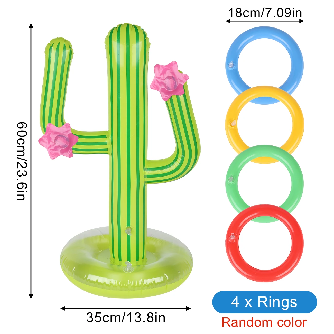 Juego de anillos inflables Cactus para piscina y playa - imagen 4