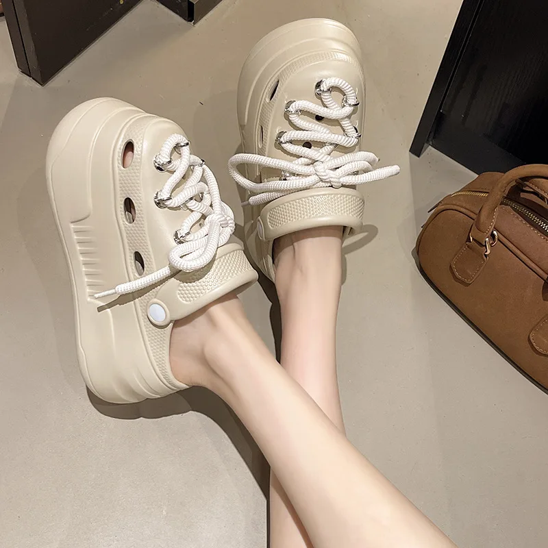 Zapatillas de plataforma con cordones y suela gruesa - imagen 2