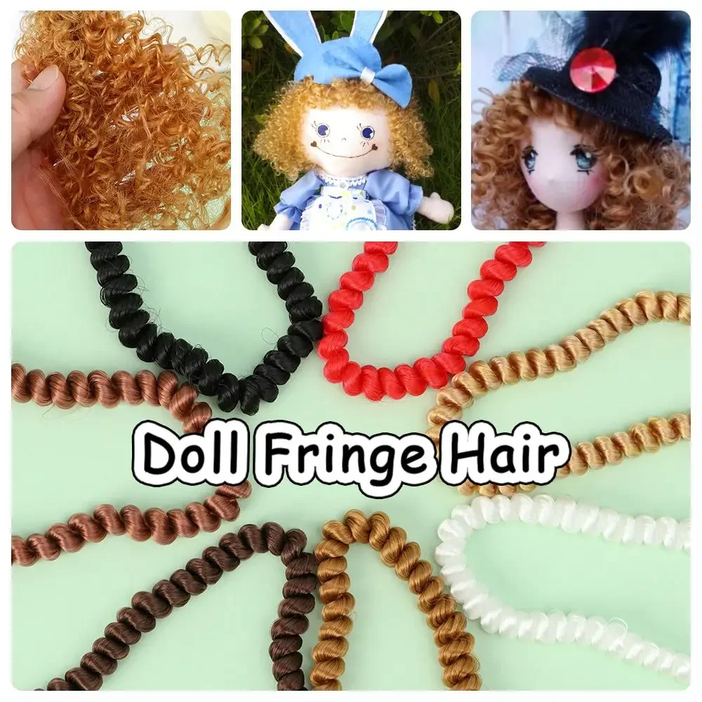 Pelucas rizadas para muñecas - Pelo sintético con flecos, tallas