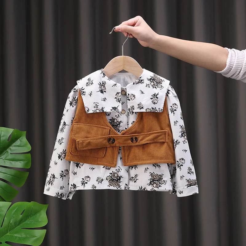 Conjunto infantil para niña – Otoño/primavera floral tres piezas - imagen 2