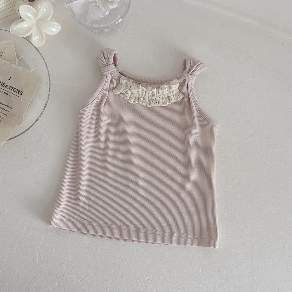 MILANCEL chaleco de verano bebé sin mangas con encaje dulce para niña