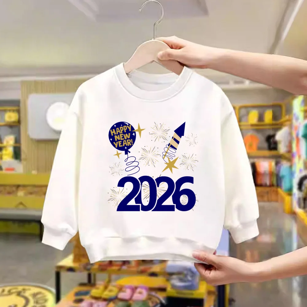 Sudadera de felpa infantil unisex – Print de Nochevieja 2026 - imagen 2