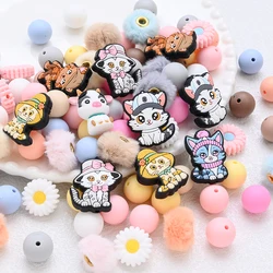 Cadena chupete de silicona con cuentas redondas sin BPA