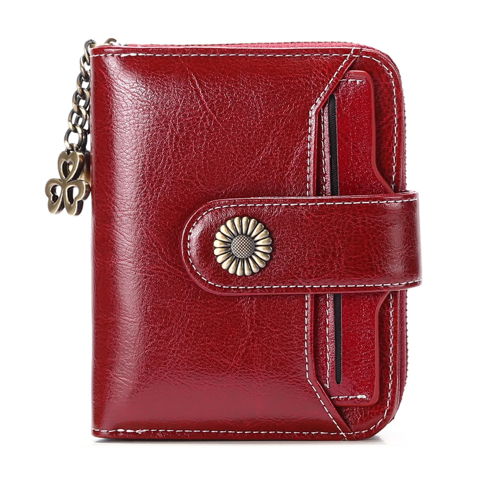 Cartera de cuero suave corta multifuncional con porta licencia - imagen 4