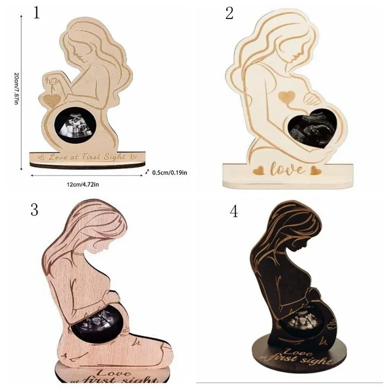 Marco ecografía madera soporte elegante seguro para futura mamá - imagen 2