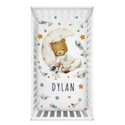 LVYZIHO Sábanas para cuna - Oso espacial durmiente - Personalizado