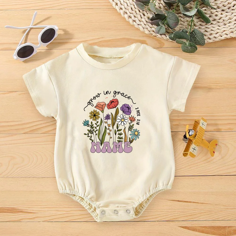 Mono bebé con estampado floral personalizado