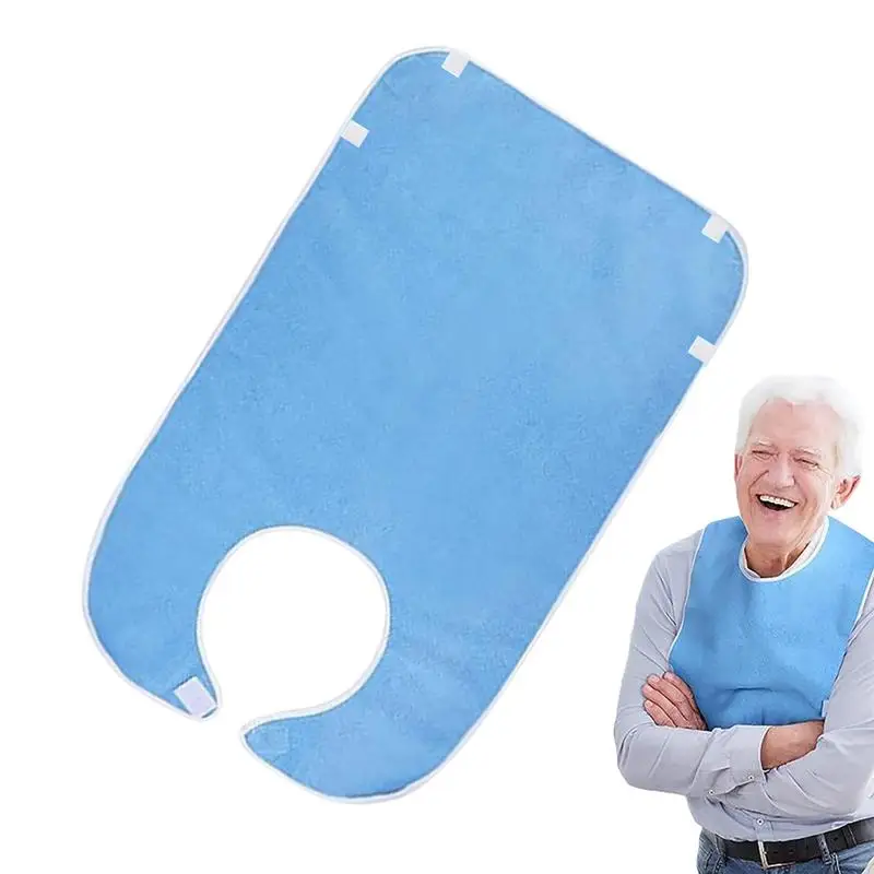 Babero de rizo grande para adultos con recogedor de migas