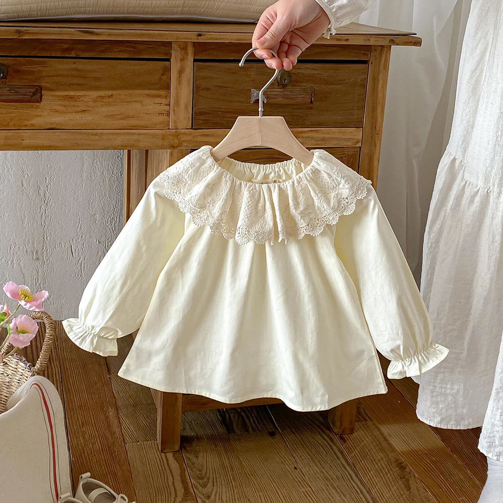 Camisa de algodón con volantes para bebé niña – Primavera - imagen 2