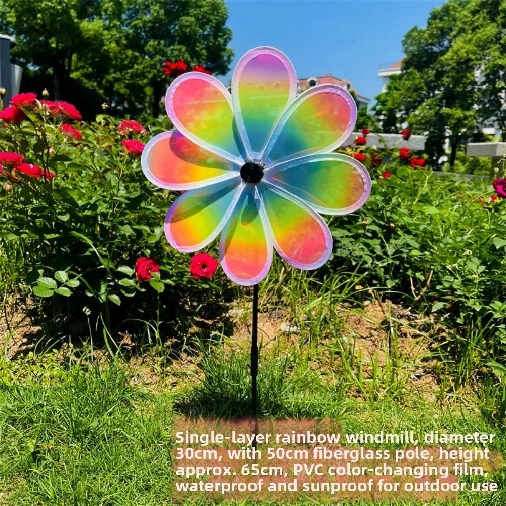 Molino de viento de girasol giratorio con colores cambiantes brillantes - imagen 4