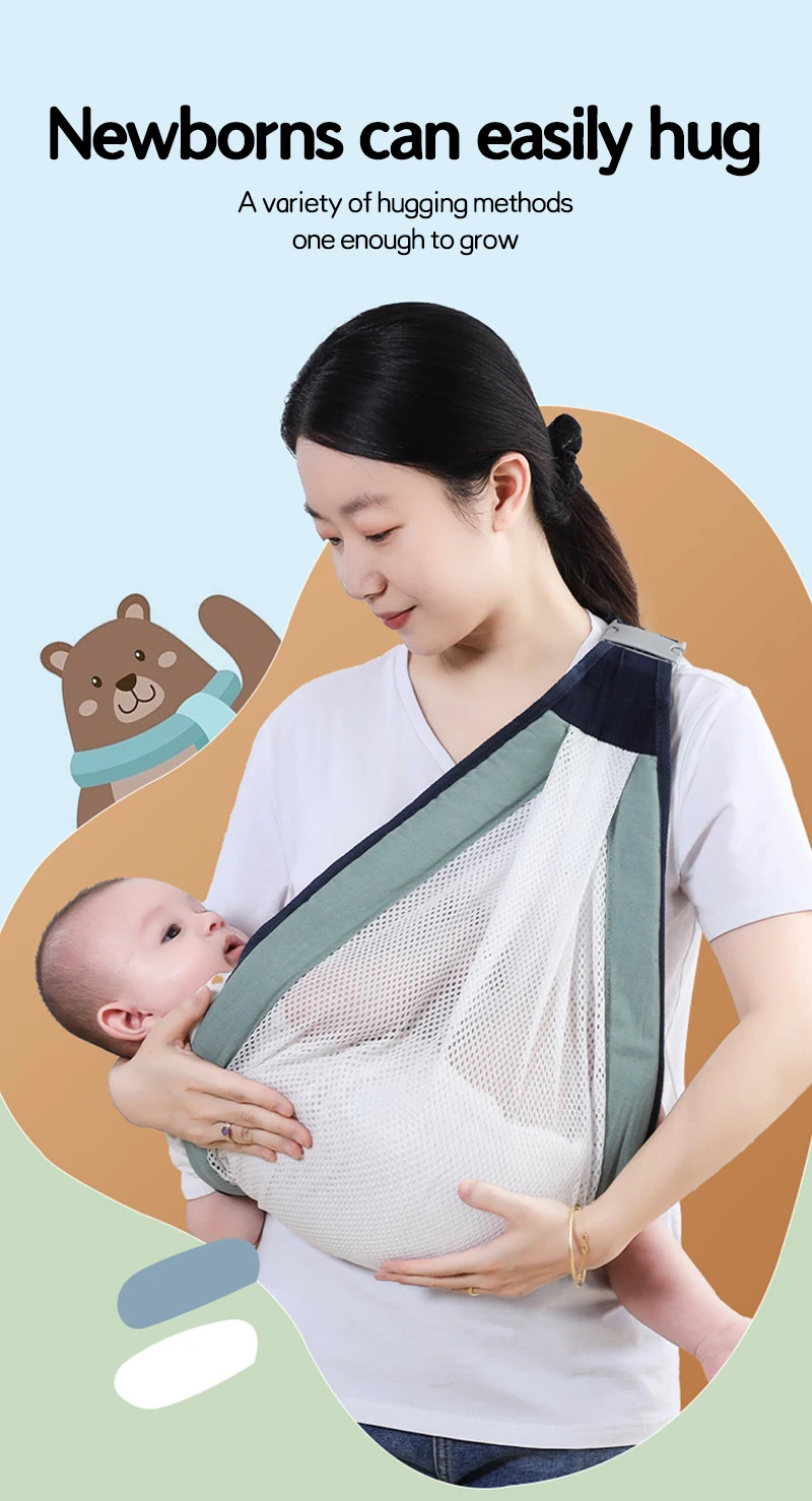 Portabebés simple de un solo hombro en uso