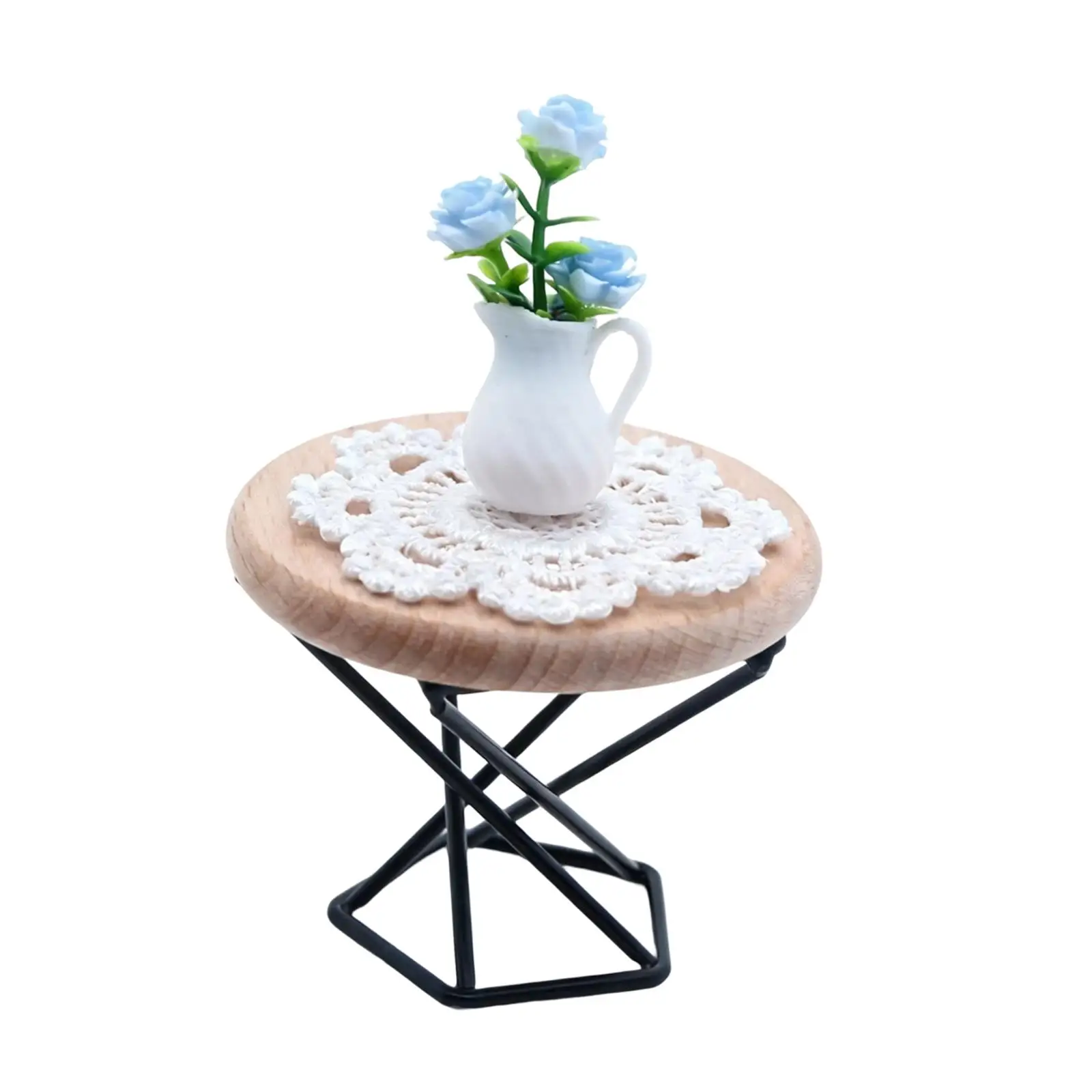 Accesorio para casa de muñecas: mesa auxiliar y jarrón - imagen 3