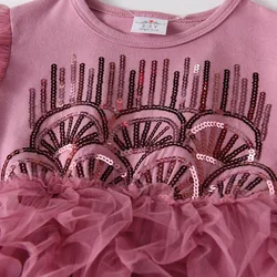 DXTON vestido tutú de princesa con lentejuelas para niña de fiesta