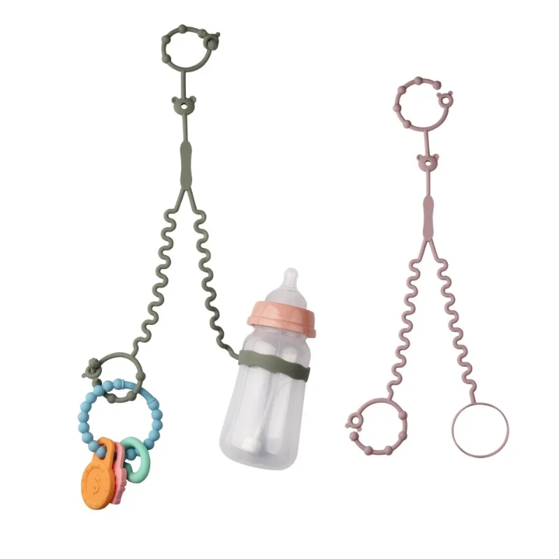 Mordedor de silicona con cadena antipérdida para bebés