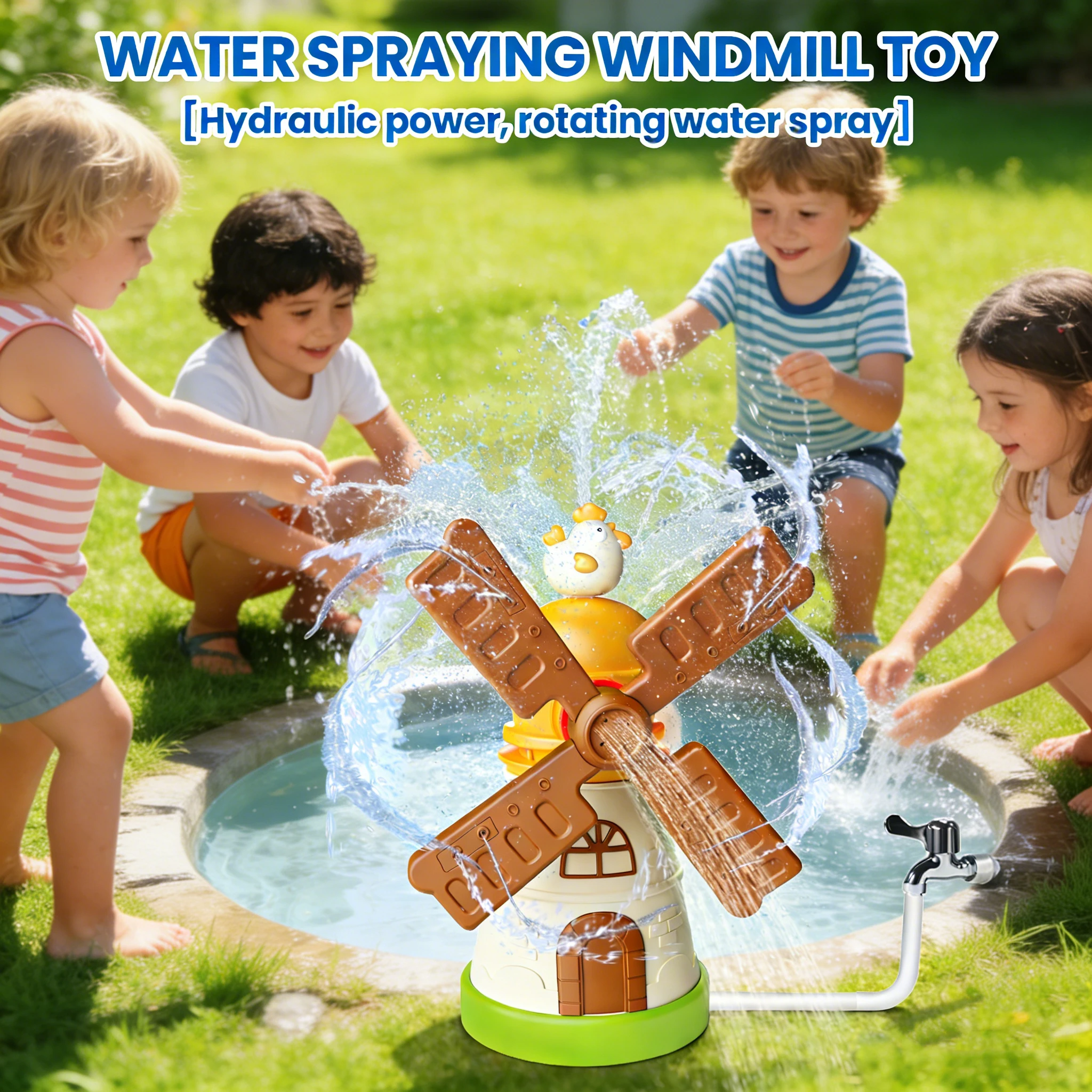 Rociador de agua giratorio para niños – Juguete exterior interactivo - imagen 4