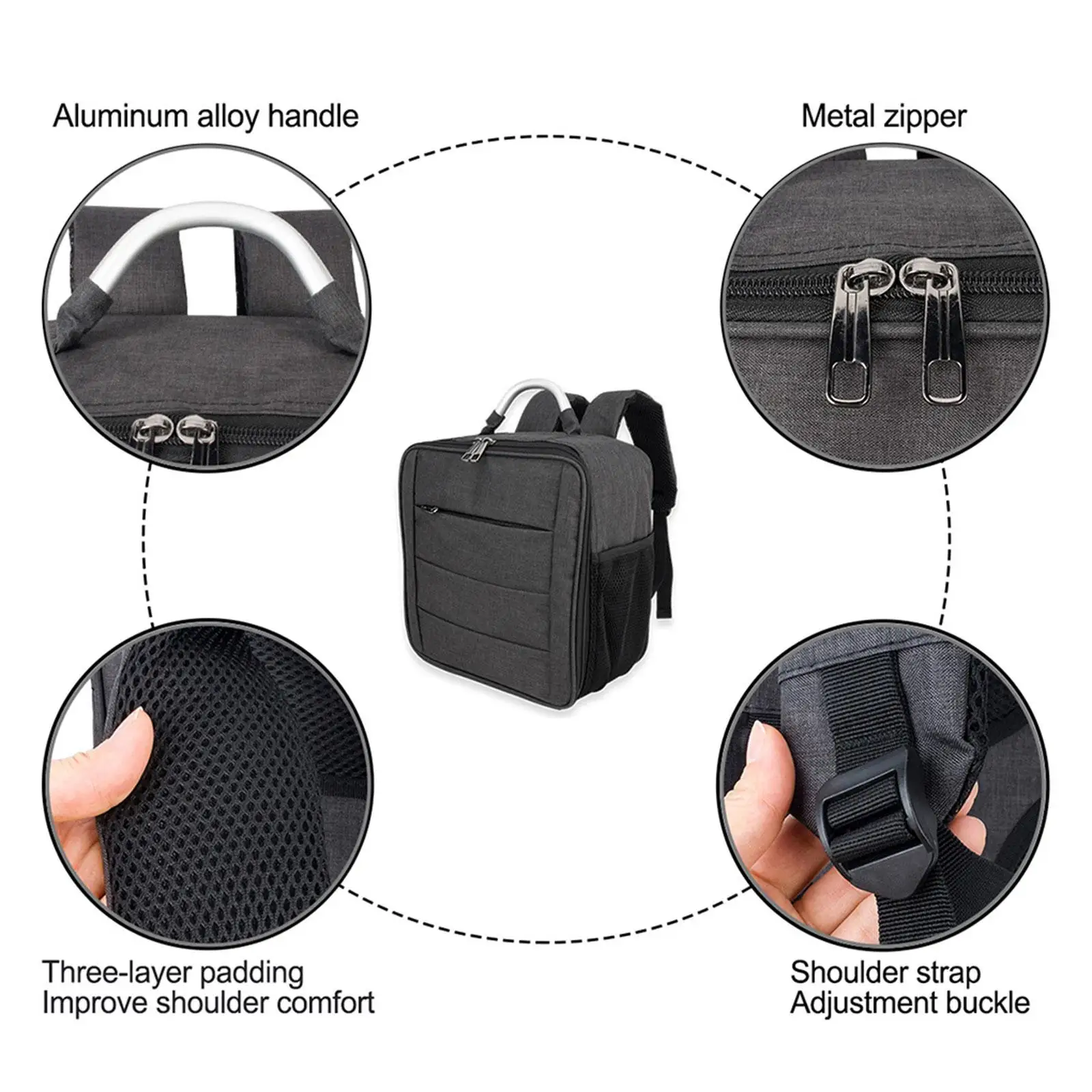 Mochila para coche teledirigido RC con multibolsillos y asa portátil - imagen 5