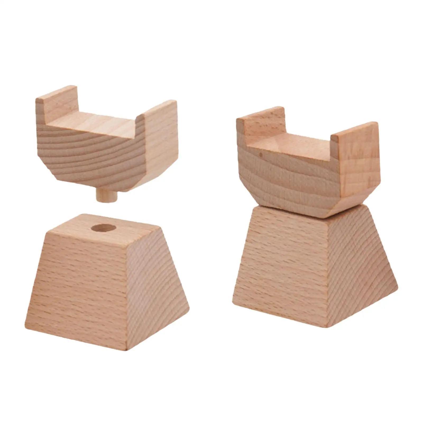 Elevadores de vía de tren de madera con soportes giratorios infantiles