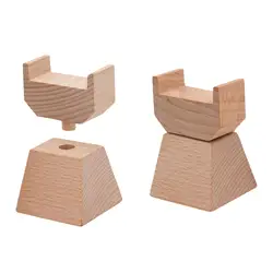 Elevadores de vía de tren de madera con soportes giratorios infantiles