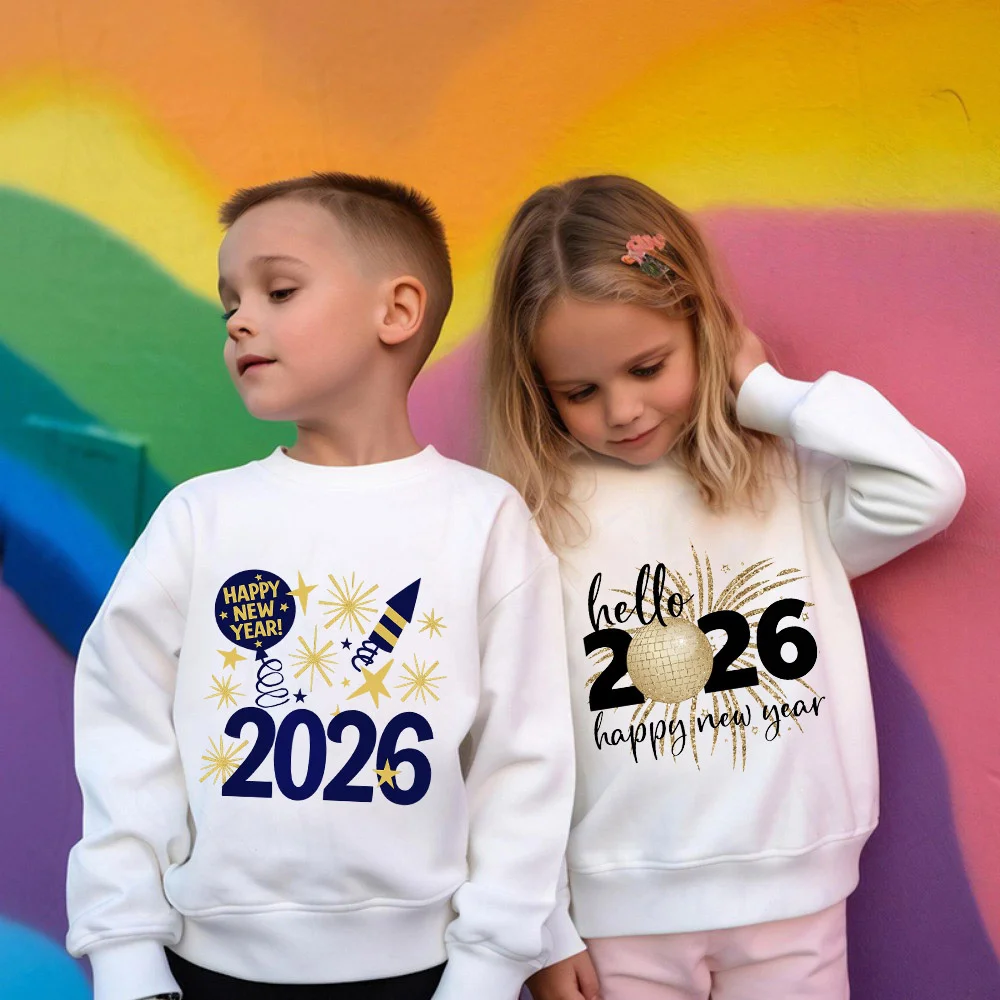 Sudadera de felpa infantil unisex – Print de Nochevieja 2026 - imagen 5