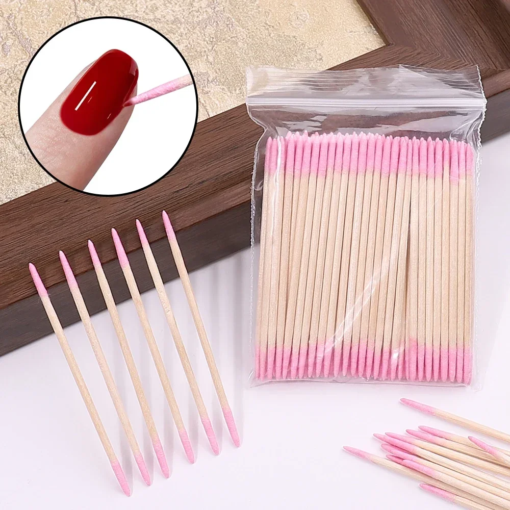 Clean Sticks Palitos de algodón con punta de madera para manicura - imagen 3