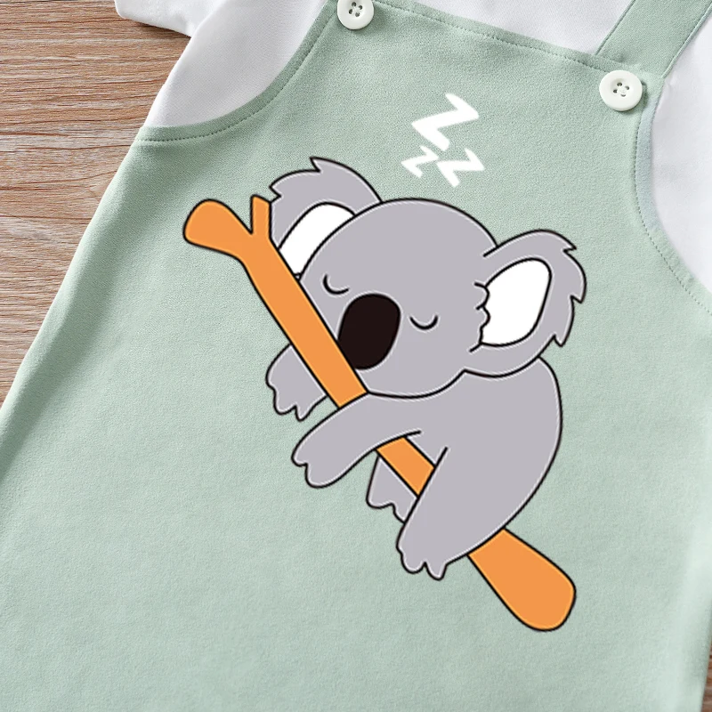 Ropa de bebé recién nacido: mono de verano koala verde, pijama - imagen 4