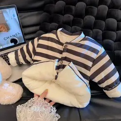 Abrigo acolchado de invierno para niñas, chaqueta cálida cuello redondo
