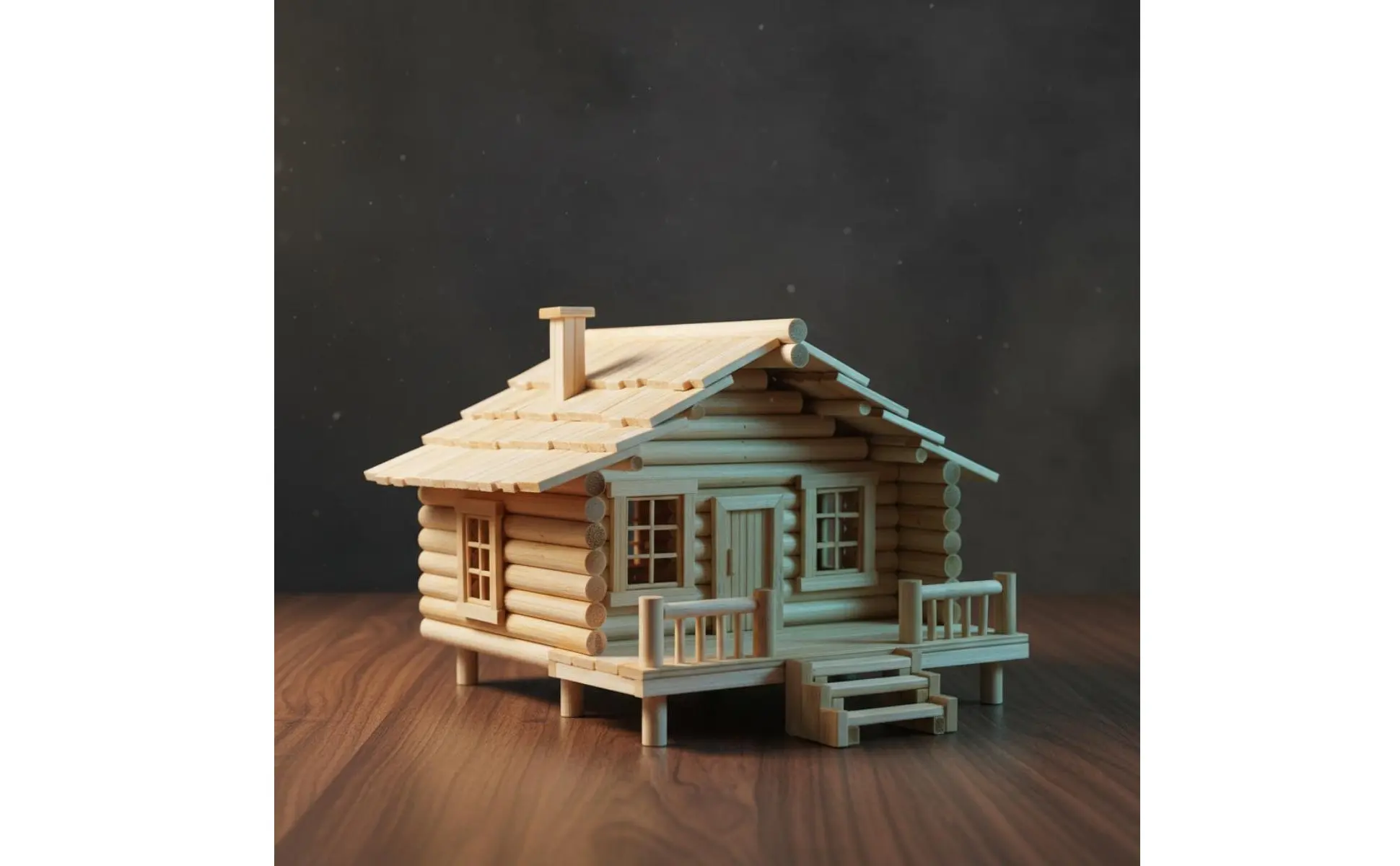 Detalle del diseño de la casa en miniatura
