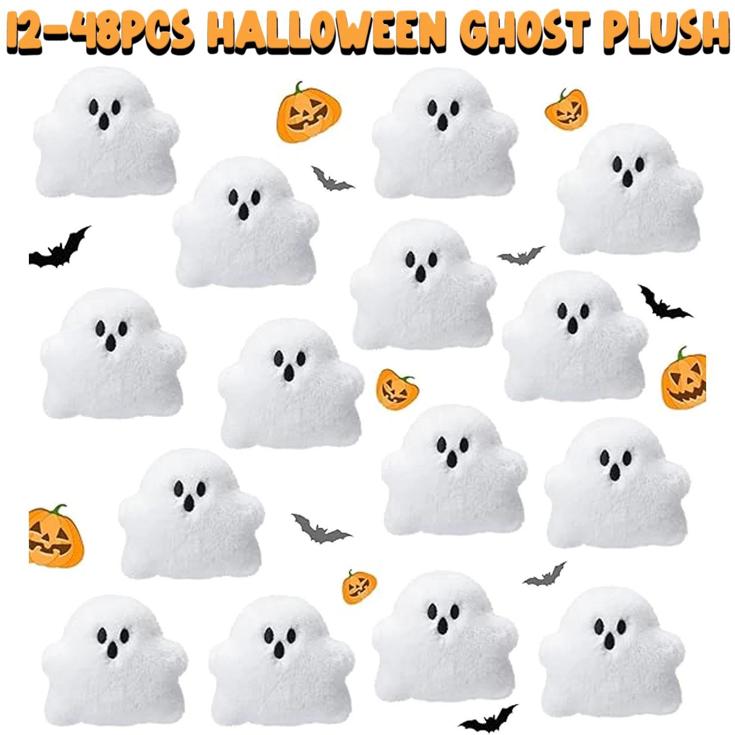 Peluches pequeños tipo fantasma, listos para decorar