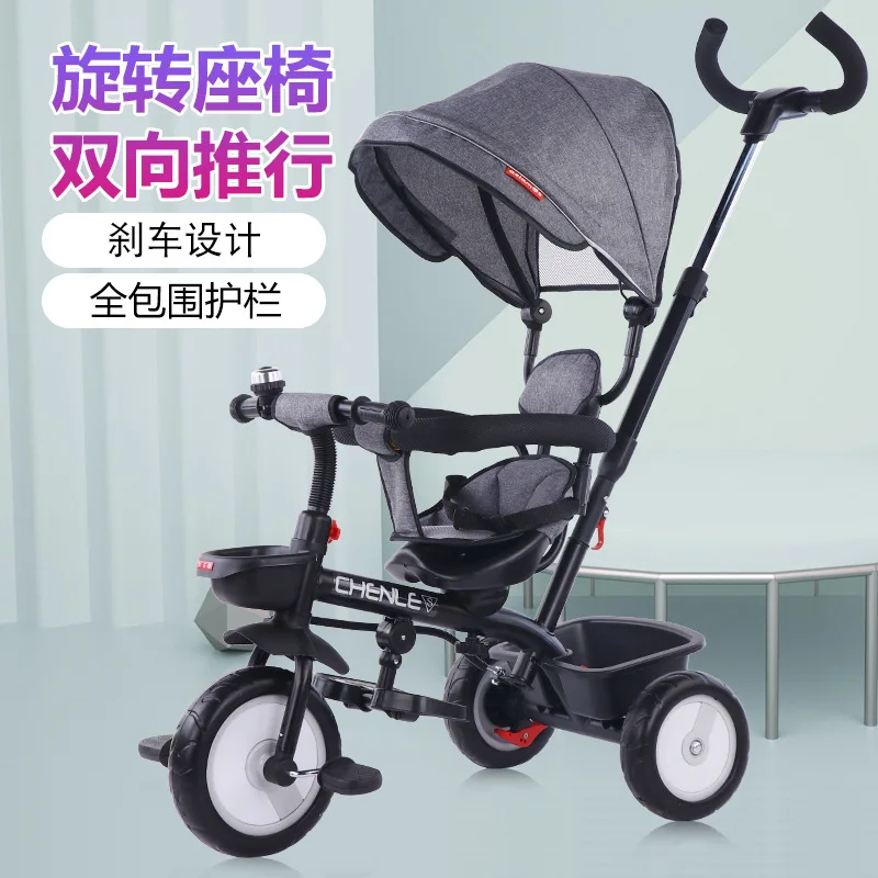 Triciclo infantil con sombrilla para niños – Tres ruedas - imagen 2