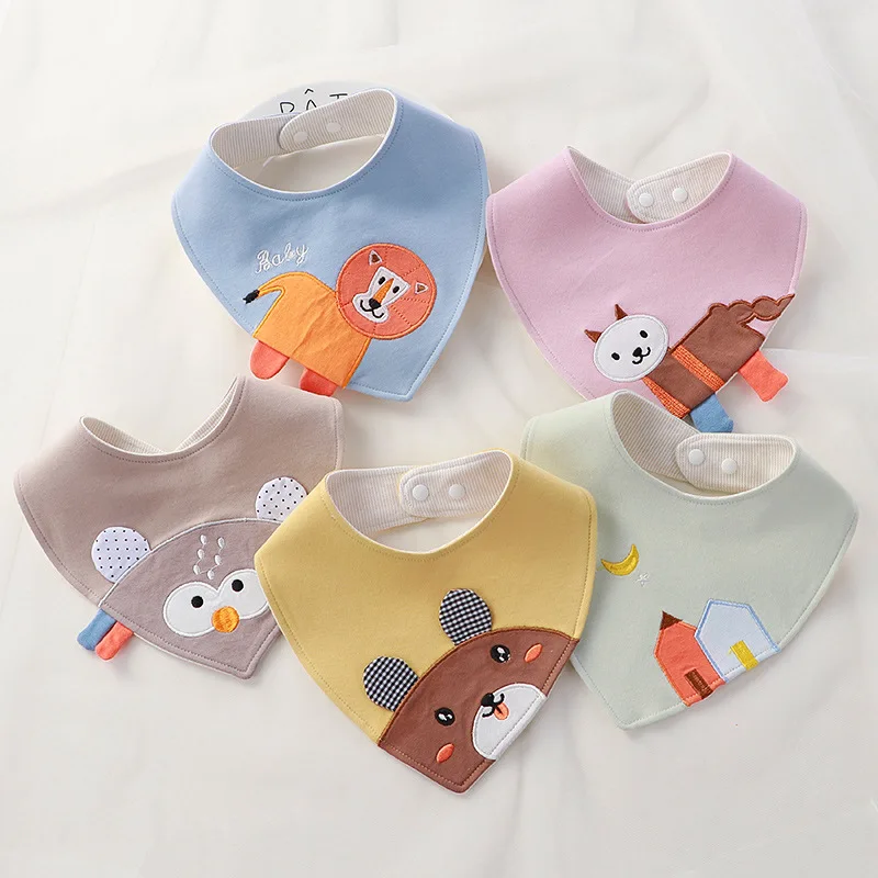 Babero bandana de algodón suave para bebé con dibujos - imagen 3