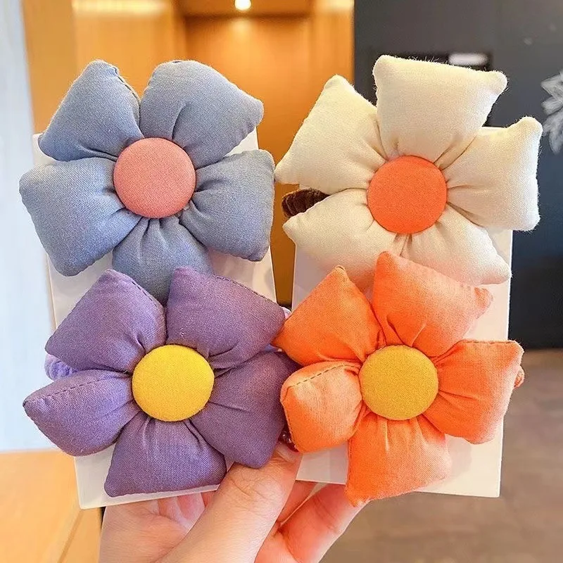 Lazo de girasol de tela para niñas
