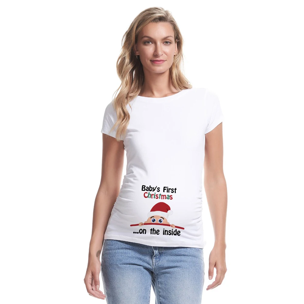 Camiseta negra de maternity para Navidad