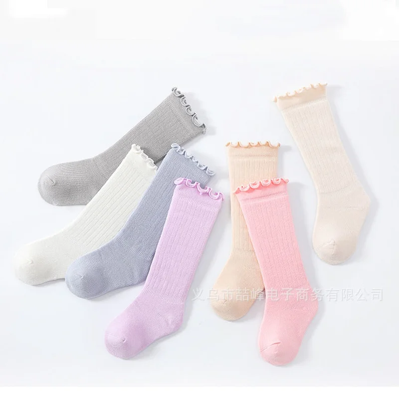 Medias infantiles de algodón color sólido para niñas y niños - Suaves - imagen 2
