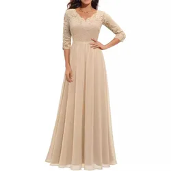 Vestido elegante con encaje y cintura larga para niña