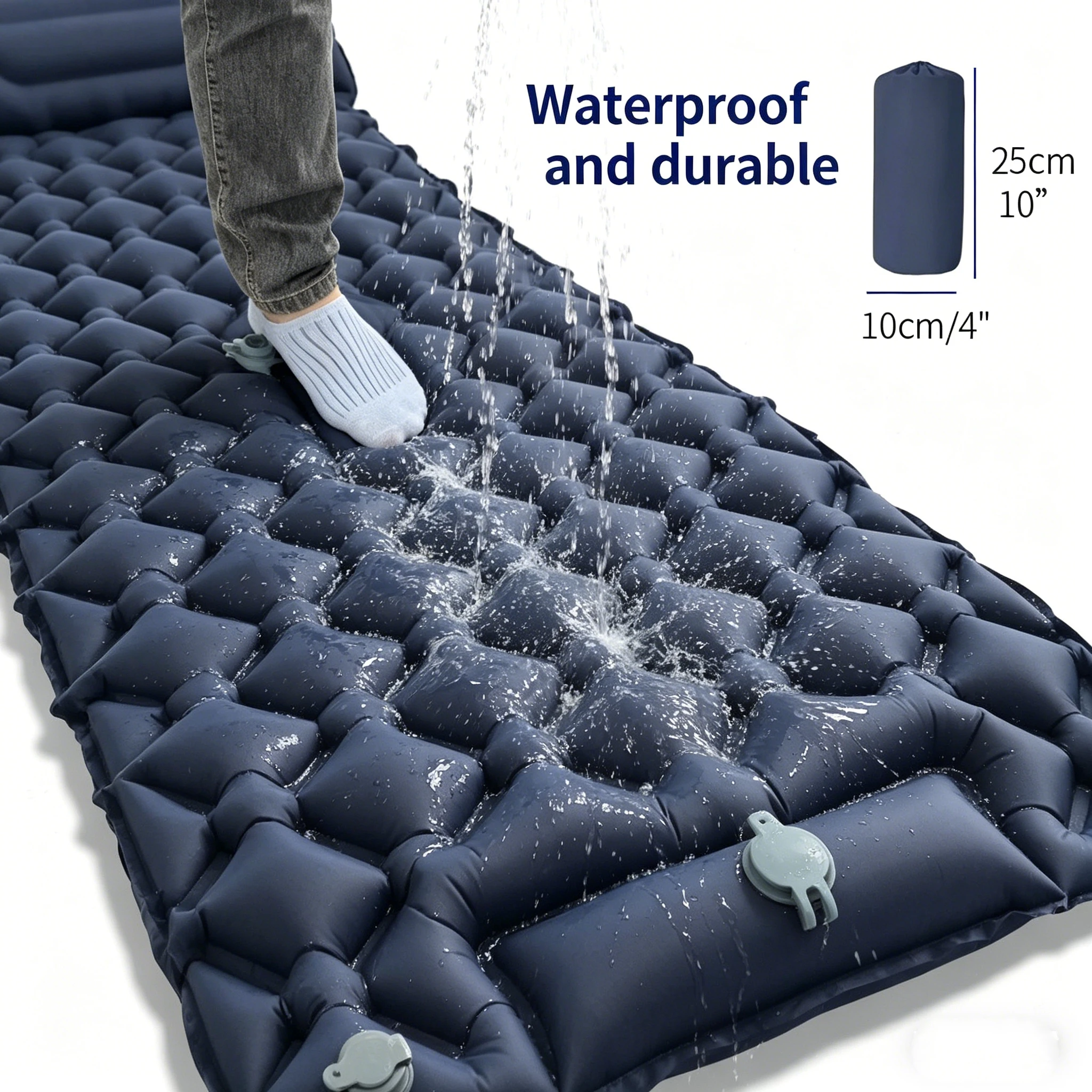 Colchón hinchable para acampada con almohada ergonómica - imagen 4