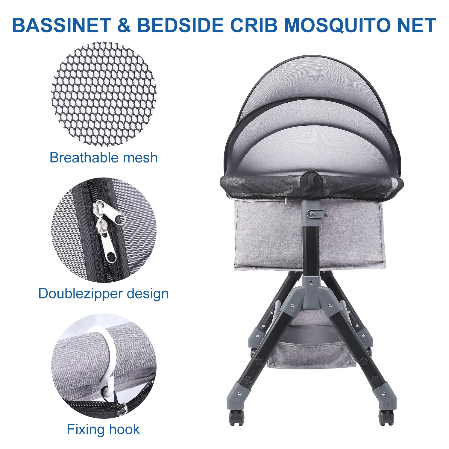 Mosquitera universal para cama de bebé – Ventilada 4 estaciones