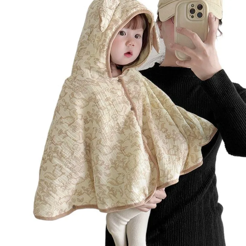 Poncho capa a prueba de viento para bebé recién nacido – Floral elegante - imagen 4
