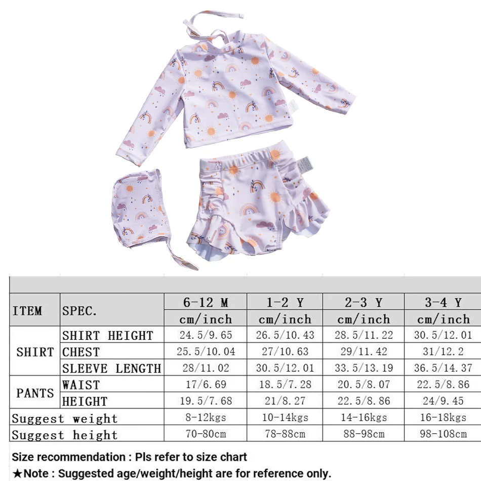 Traje de baño dos piezas estampado para niña – Natación manga larga - imagen 4