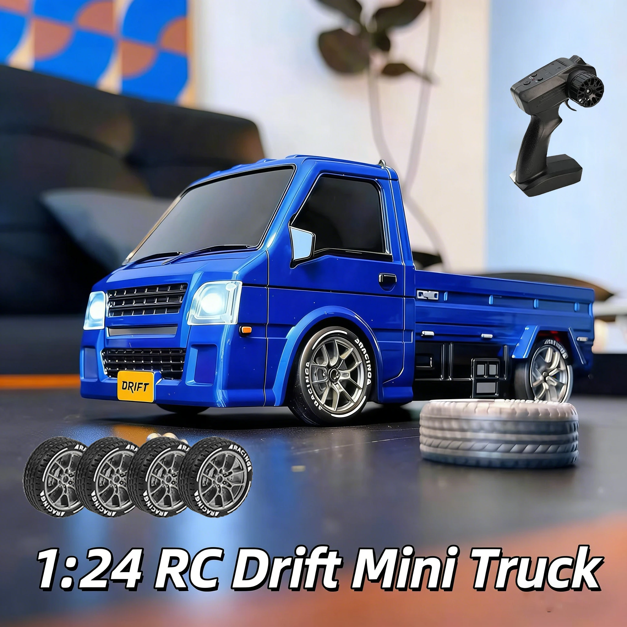 Coche teledirigido RC 4x4 con luces y control remoto para niños - imagen 2