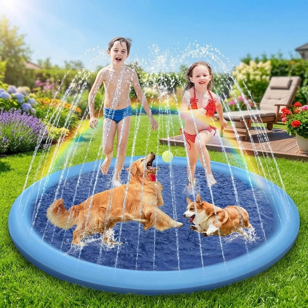 Alfombra refrescante interactiva para mascotas con rociador de agua - imagen 3