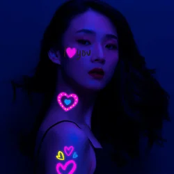 Tatuajes temporales de labios fluorescentes – Impermeables para piel