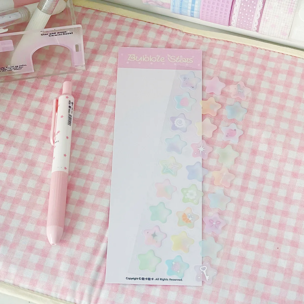 Combinación de pegatinas kawaii para tarjetas
