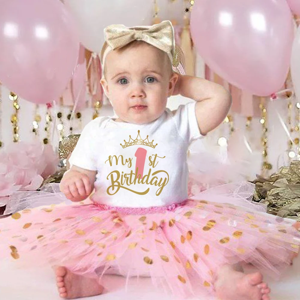 Vestido de primer cumpleaños con tutú rosa - conjunto fiesta - imagen 4