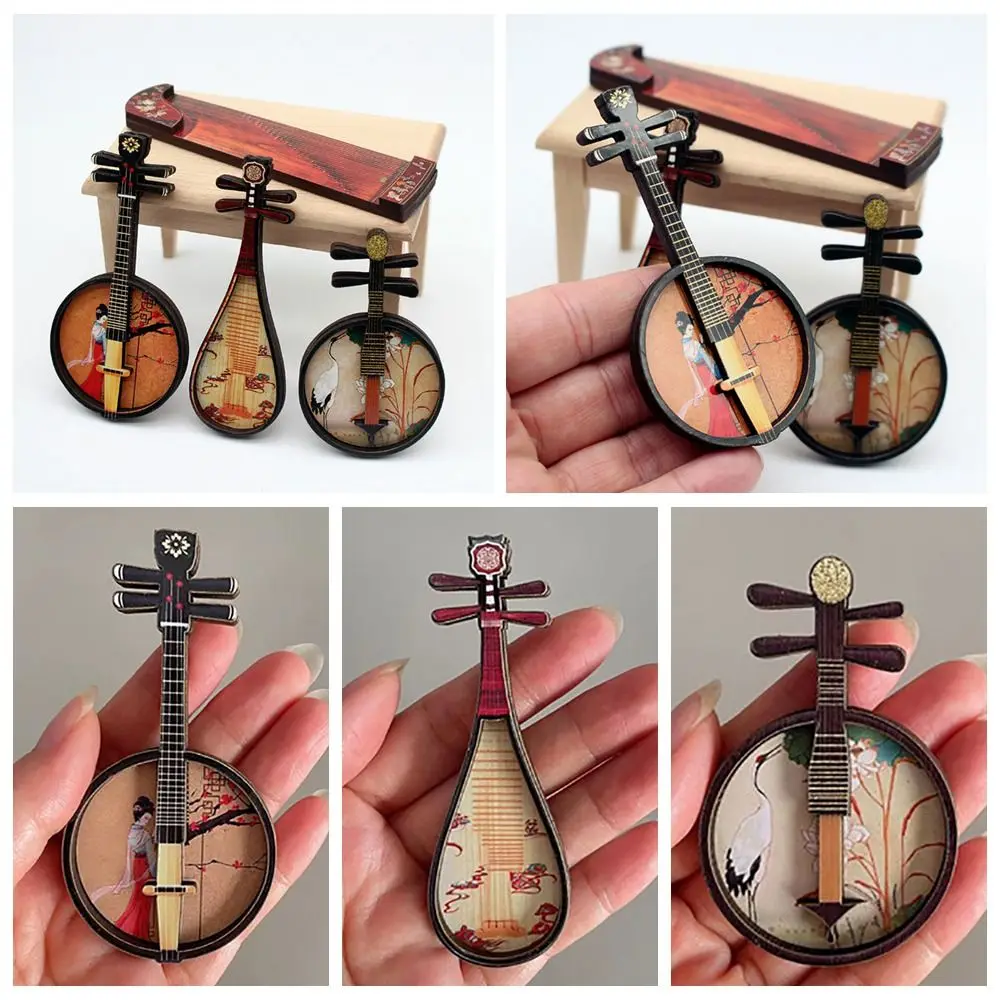 Detalle del instrumento clásico chino en miniatura